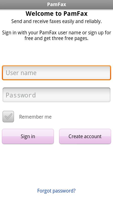 PamFax. Easy, cheap, worldwide Android Communication