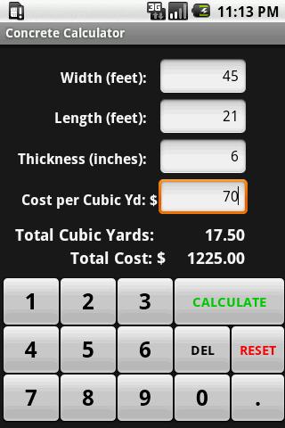 Concrete Calculator Android Productivity