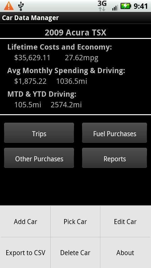 Car Data Manager (Free) Android Productivity