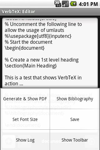 VerbTeX LaTeX Editor Android Productivity