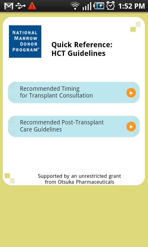 Transplant (HCT) Guidelines Android Health & Fitness