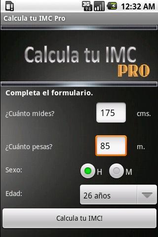 Calcula tu IMC Pro Android Health