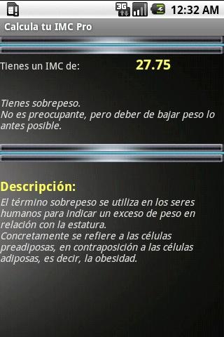 Calcula tu IMC Pro Android Health