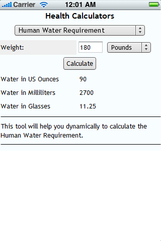 Health Calculators Android Health