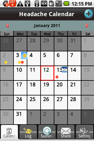 Migraine Calendar Android Health & Fitness