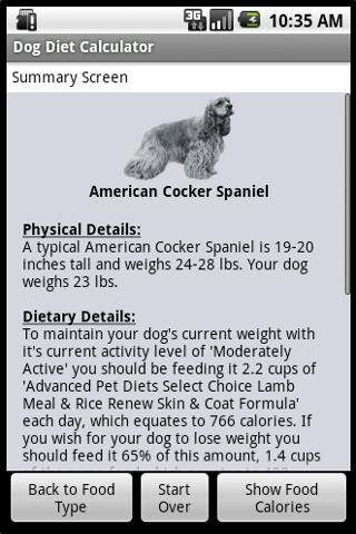 Dog Diet Calculator Android Health