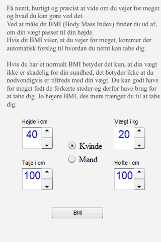 BMI-Testen Slank dig naturligt Android Health