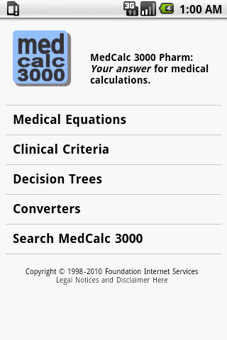 MedCalc 3000 Pharmacology Android Health
