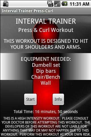 Interval Trainer Press & Curl Android Health