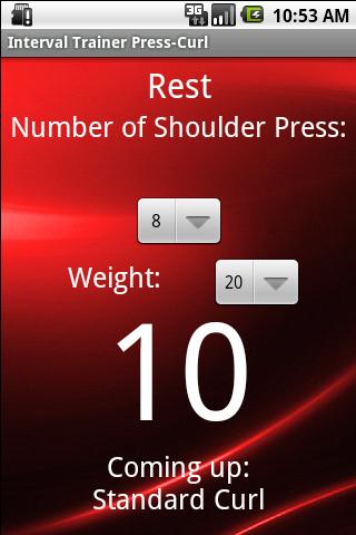 Interval Trainer Press & Curl Android Health