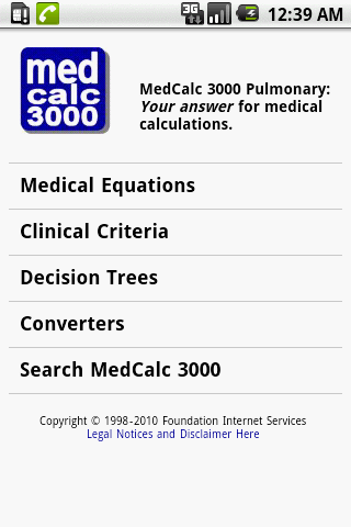 MedCalc 3000 Pulmonary