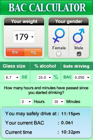 Blood Alcohol Calculator (BAC) Android Health