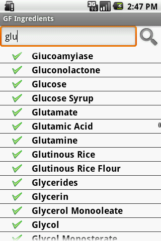 Gluten Free Ingredients Android Health