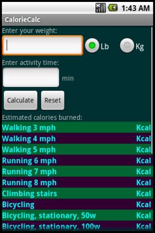 CalorieCalc Android Health