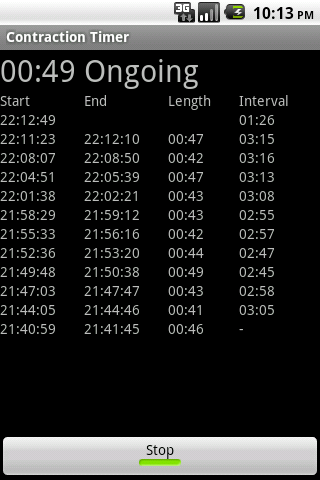 Contraction Timer