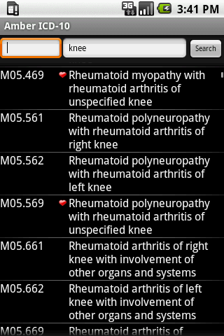 Amber ICD-10 Android Health