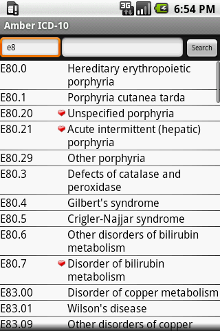 Amber ICD-10 Android Health