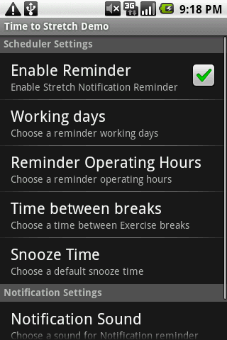 Time to Stretch Demo Android Health