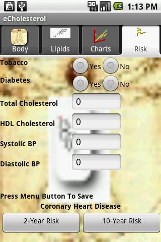 eCholesterol Pro Trial Version Android Health