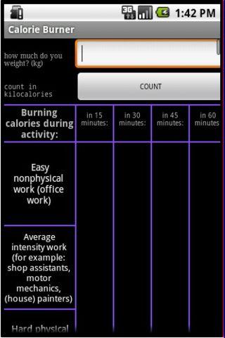Calorie Burner Android Health