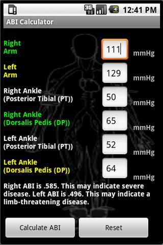 ABI Calculator Android Health