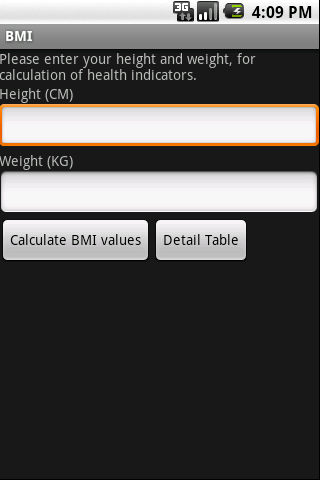 BMI(Body Mass Index)For Europe Android Health