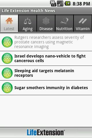 Life Extension Health News Android Health & Fitness