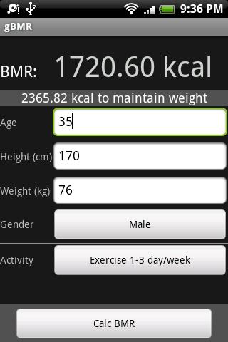 gBMR Android Health