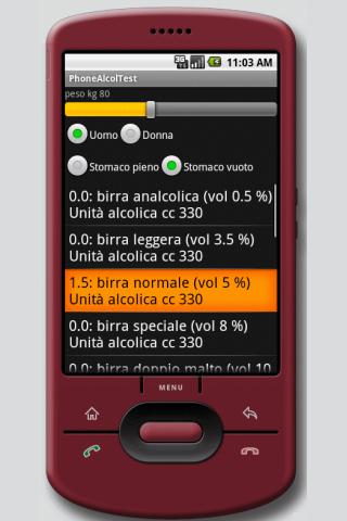 Phone Alcol Test