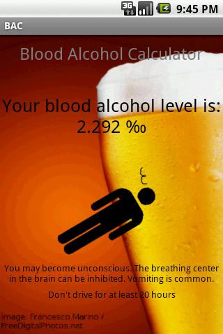 Blood Alcohol Calculator Android Health & Fitness