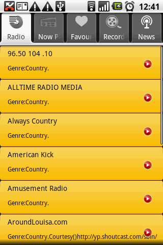 Country Radio Recorder Android Multimedia