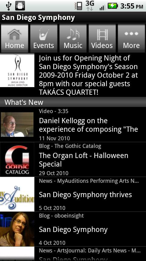 San Diego Symphony Android Multimedia