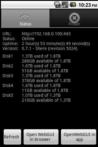 FreeNas power on/off Android Media & Video