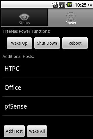 FreeNas power on/off Android Media & Video