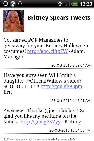 Britney Spears Tweets Android Social