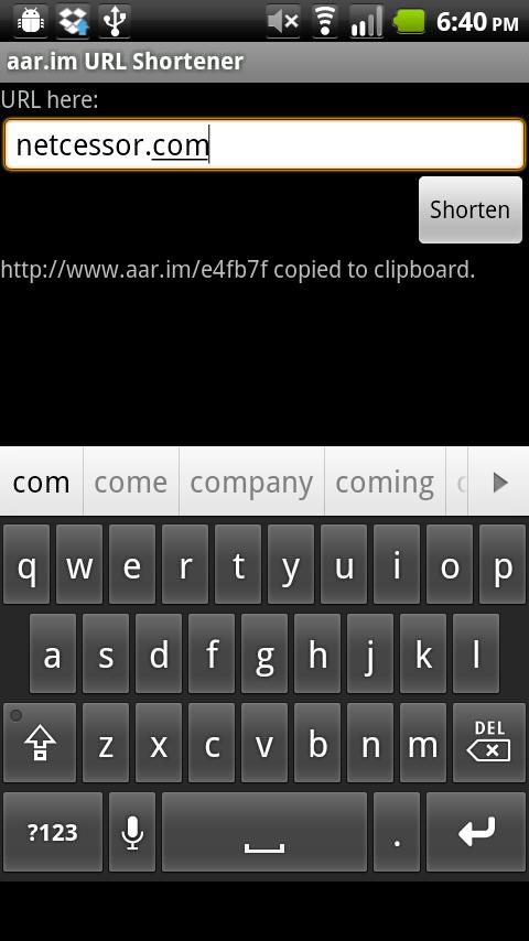 aar.im URL Shortener Android Social