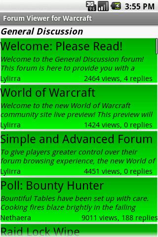 Forum Viewer for Warcraft Android Social