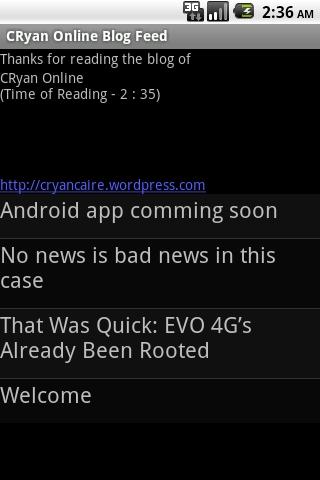 CRyan Online Blog Feed Android Social
