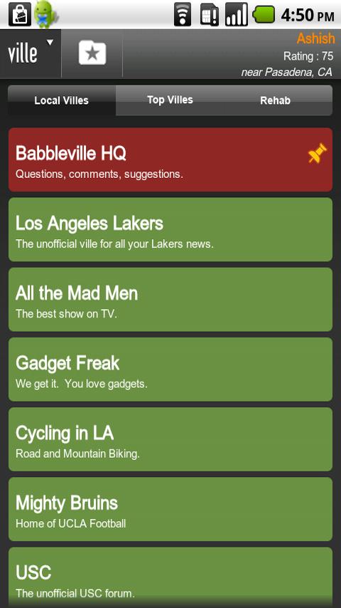 Babbleville Android Social