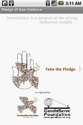 Pledge of Non-Violence Android Social