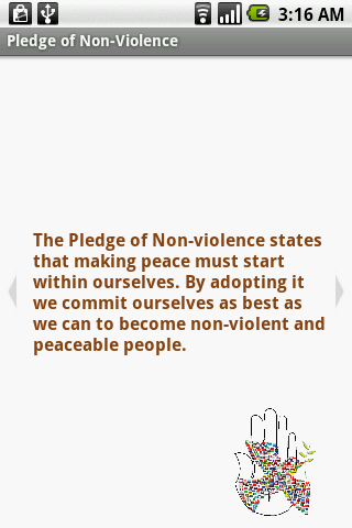 Pledge of Non-Violence Android Social