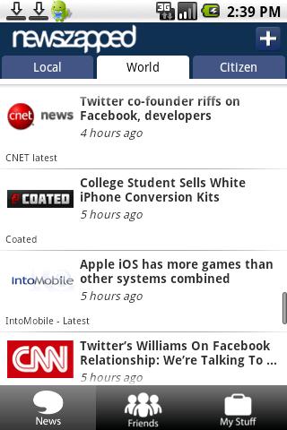 Newszapped Android Social