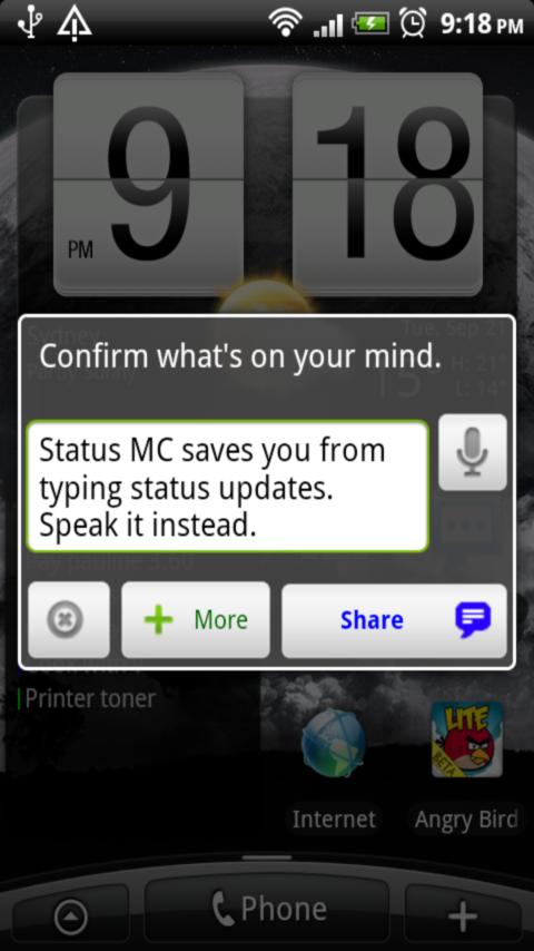Status MC: voice2wall Android Social