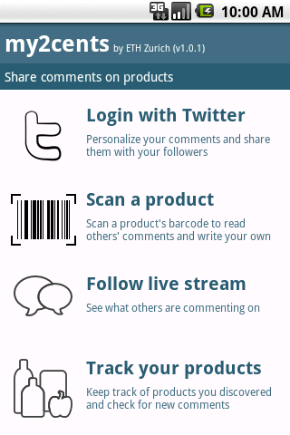 my2cents Twitter for Products Android Social