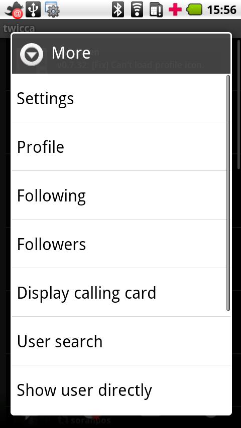 twicca calling card plug-in Android Social