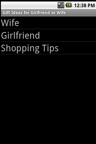 Gift Ideas (Girlfriend / Wife) Android Shopping