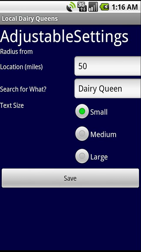 Local Dairy Queen Android Shopping