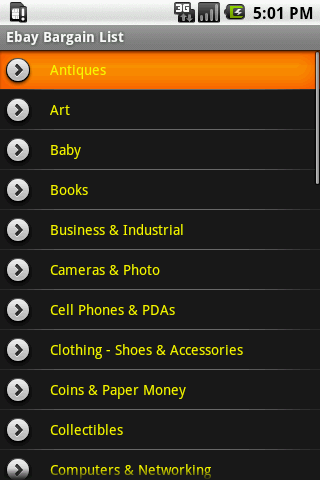 Ebay Bargain List Android Shopping