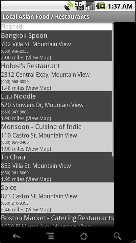 Local Asian Food Android Shopping