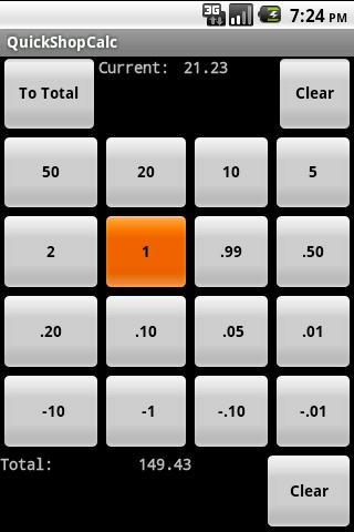 QuickShopCalc Android Shopping